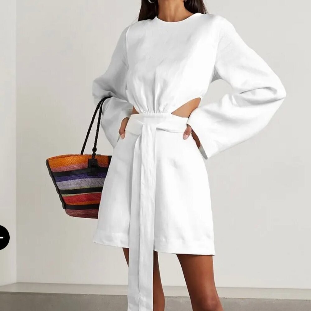NWT Bondi Born Rinca White Organic Cotton Cutout Mini Dress XS​​
